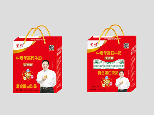中老年高鈣牛奶無(wú)蔗糖復合蛋白飲品紅禮盒